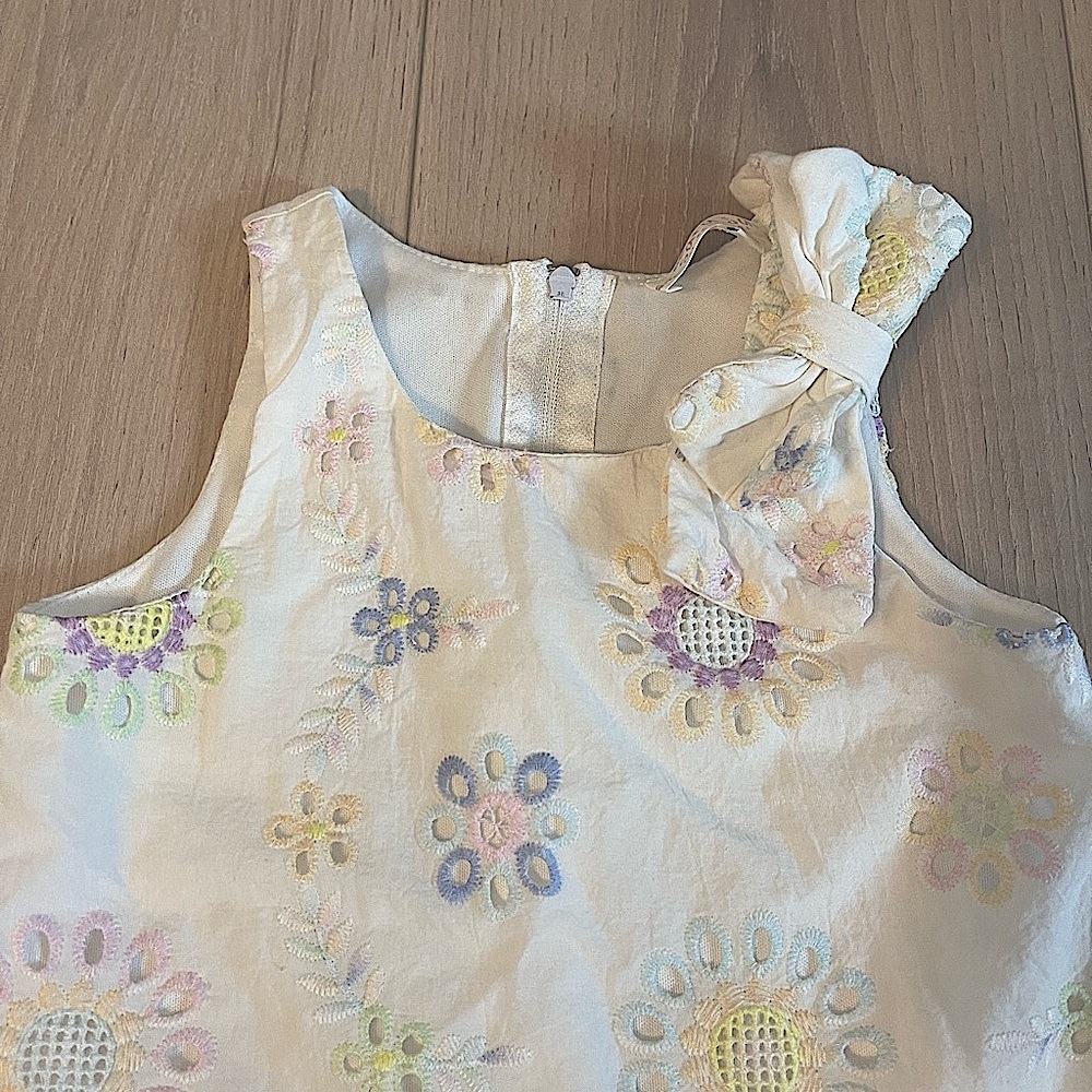 Sara Sara White Floral Dress with Ruffle Hem - Picture 5 of 5